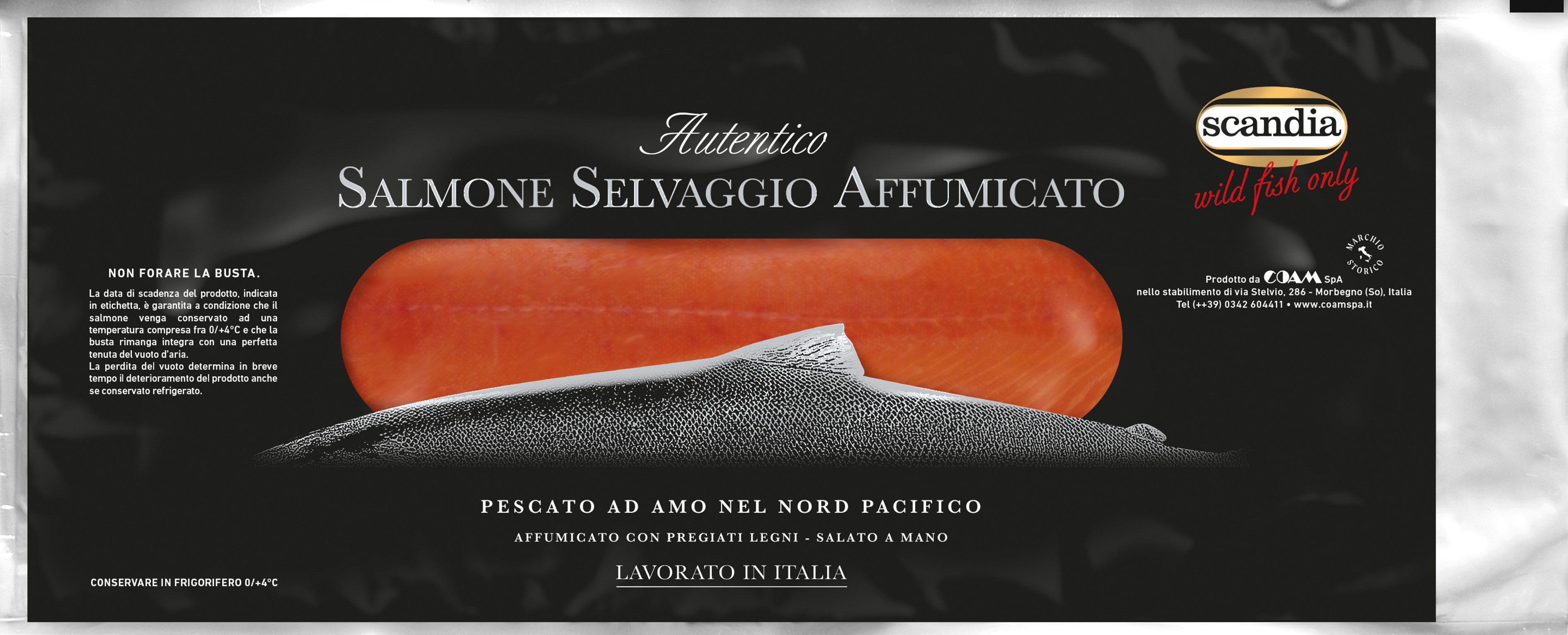 Salmone Argentato Selvaggio affumicato affettato - Busta 200g